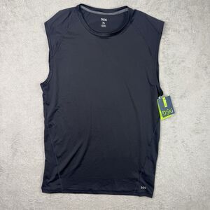 DSG Men's Athletic Fit Run Tank Top Pure Black Moisture Wicking Size XL